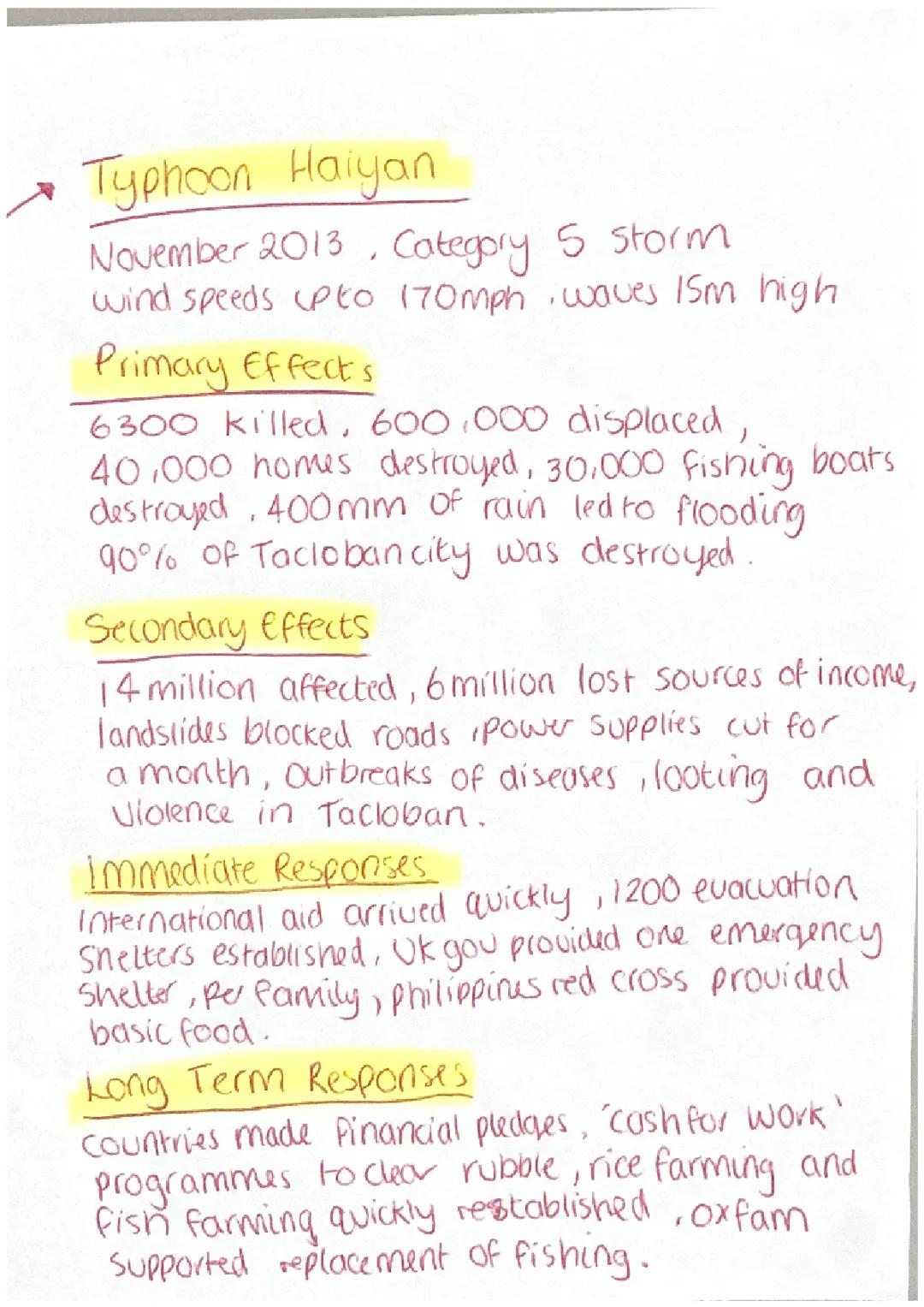 Typhoon Haiyan 2013 Case Study: Effects, Impacts, and Responses