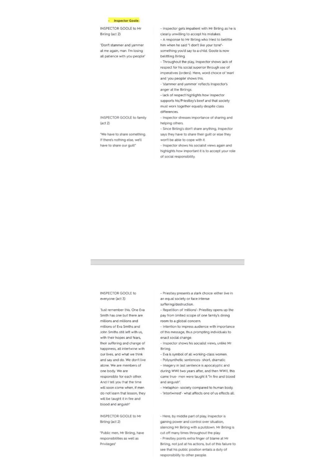 An Inspector Calls Notes
Sheila Birling - CHARACTER
Saturday, 12 February 2022 13:04
Essay Plans
Character Essay Plan - Sheila Birling
"Expl