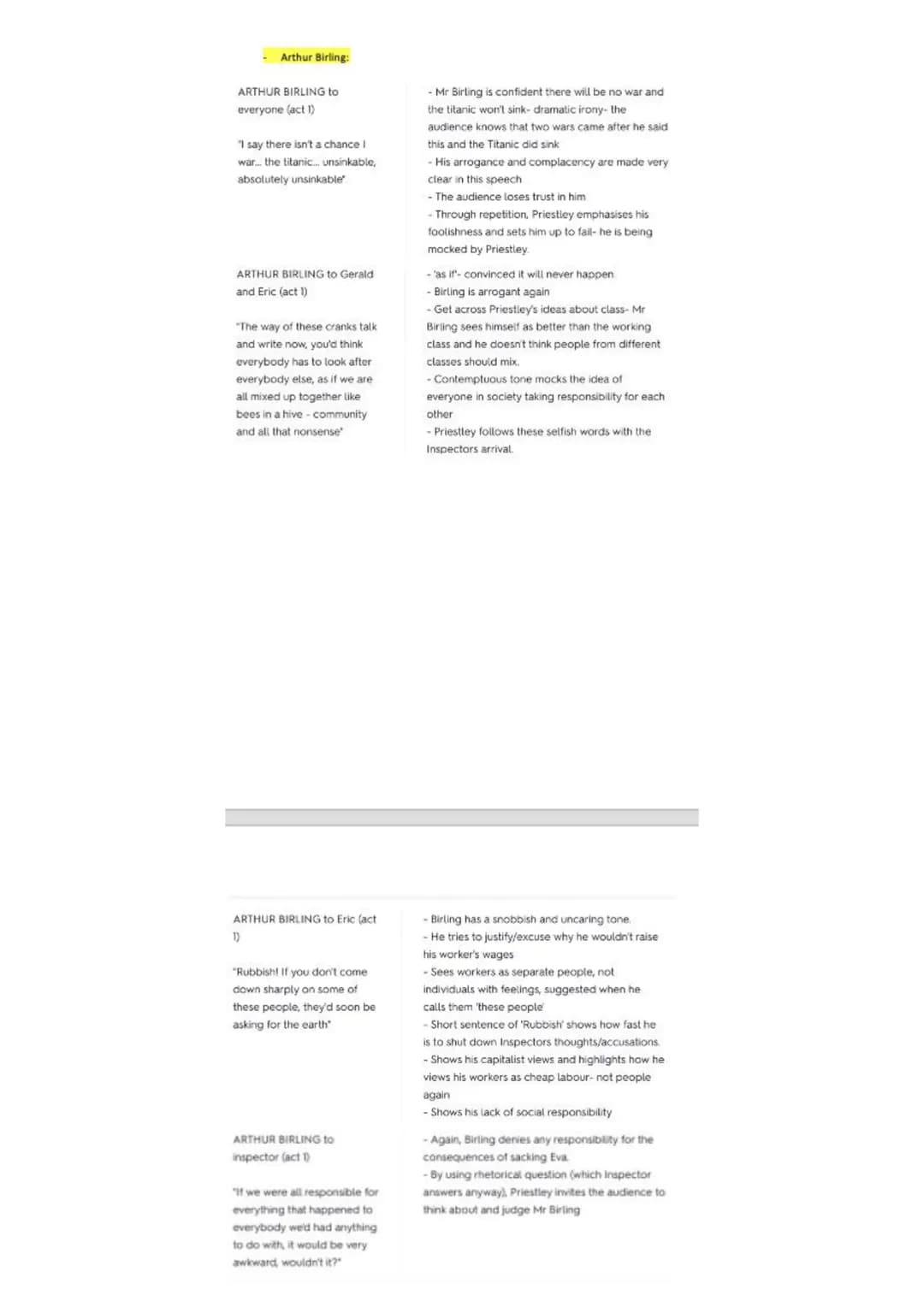 An Inspector Calls Notes
Sheila Birling - CHARACTER
Saturday, 12 February 2022 13:04
Essay Plans
Character Essay Plan - Sheila Birling
"Expl