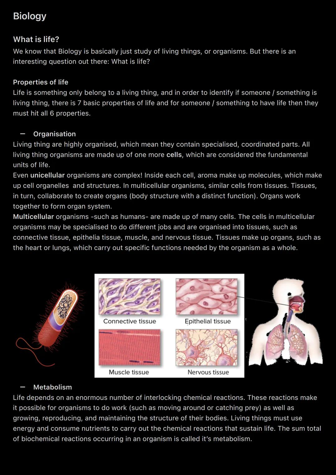 Biology
What is life?
We know that Biology is basically just study of living things, or organisms. But there is an
interesting question out 