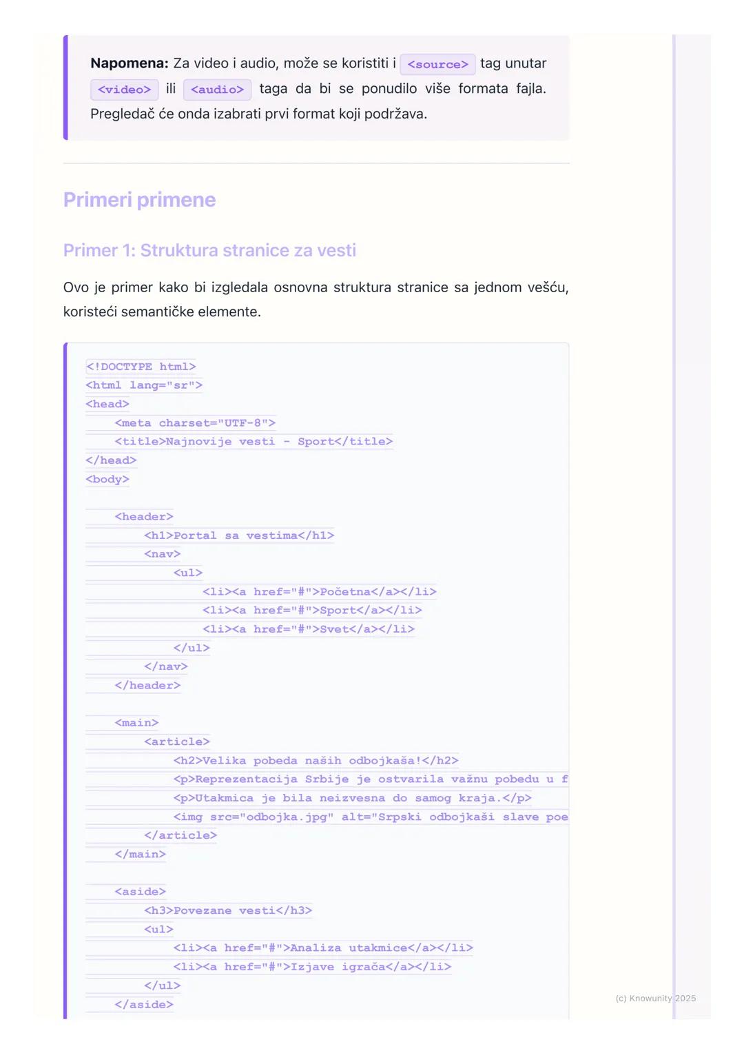 # HTML - struktura veb stranice

HTML - struktura veb stranice

Uvod u napredniju strukturu

HTML (HyperText Markup Language) je osnova svak