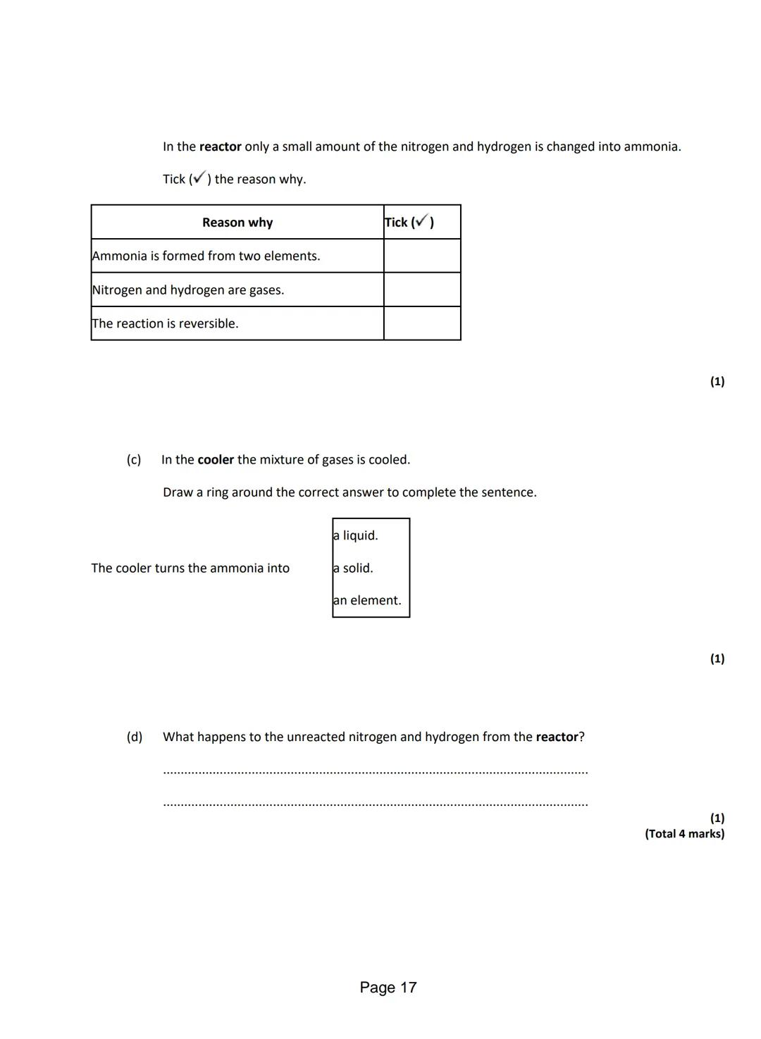 
<p>Q1. <strong>Anhydrous Cobalt Chloride Reaction</strong></p>
<p>The word equation shows the reaction between anhydrous cobalt chloride an