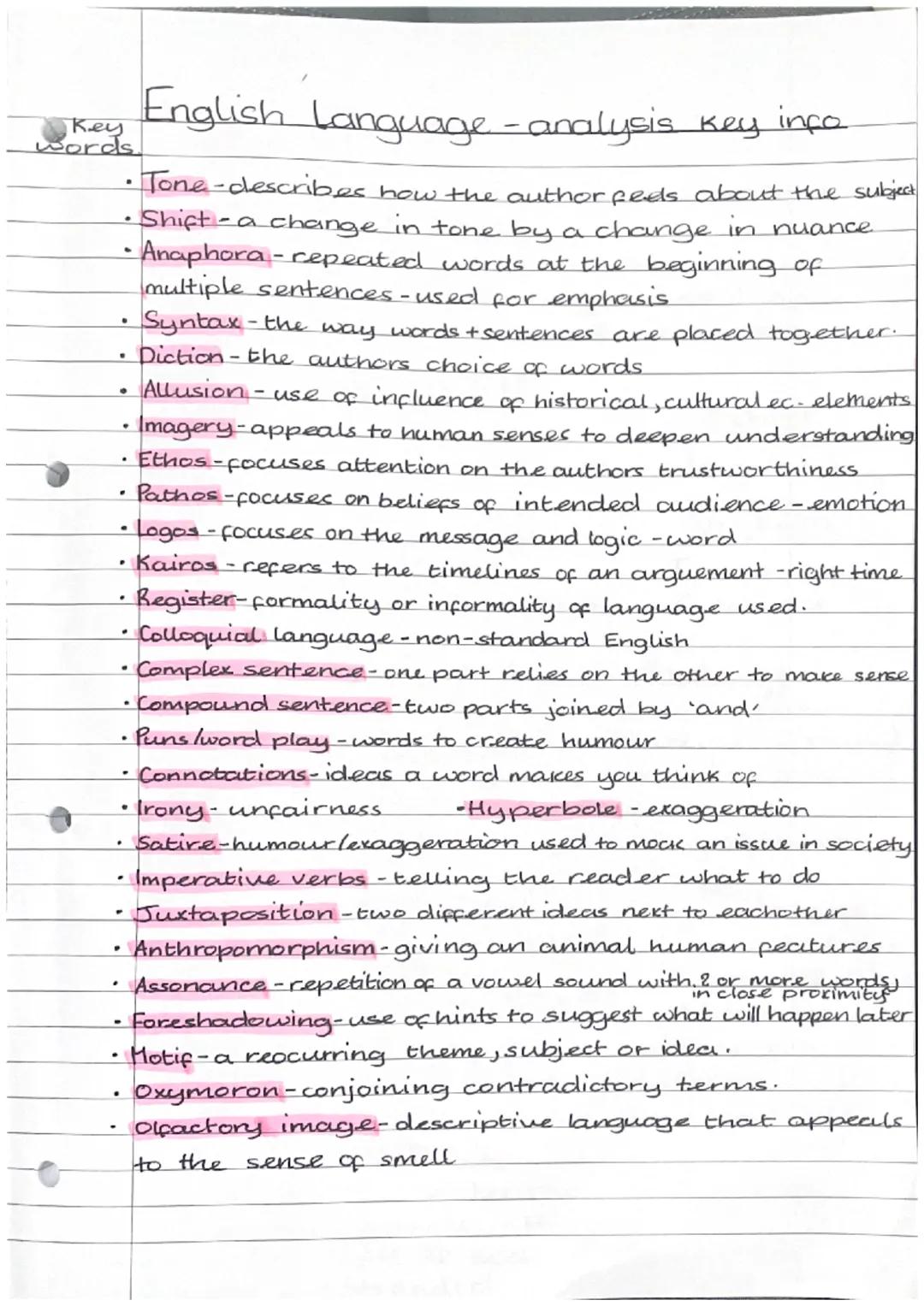 Key
words
# English Language - analysis key inco
*   Tone-describes how the author feels about the subject
*   Shift-a change in tone by a c