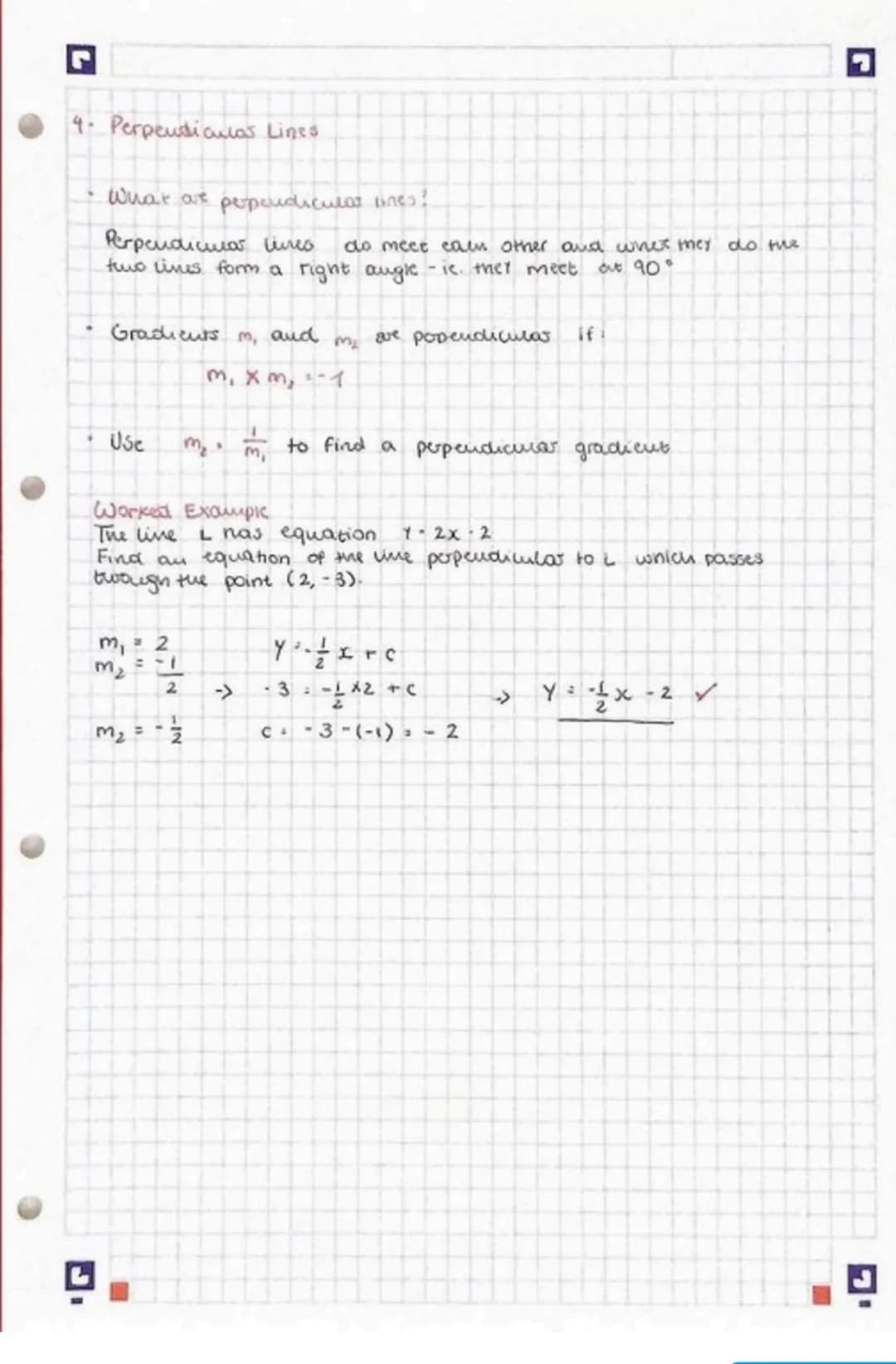 COORDINATE GEOMETRY
1- Coordinates
Two points (x₁, y₁) and (x₂, 1₂) es (-3.5) (2,8)
1₂ - Y₁ eig.
x₂-x,
1 GRADIENT = AY
Ax
Midpoint is the an