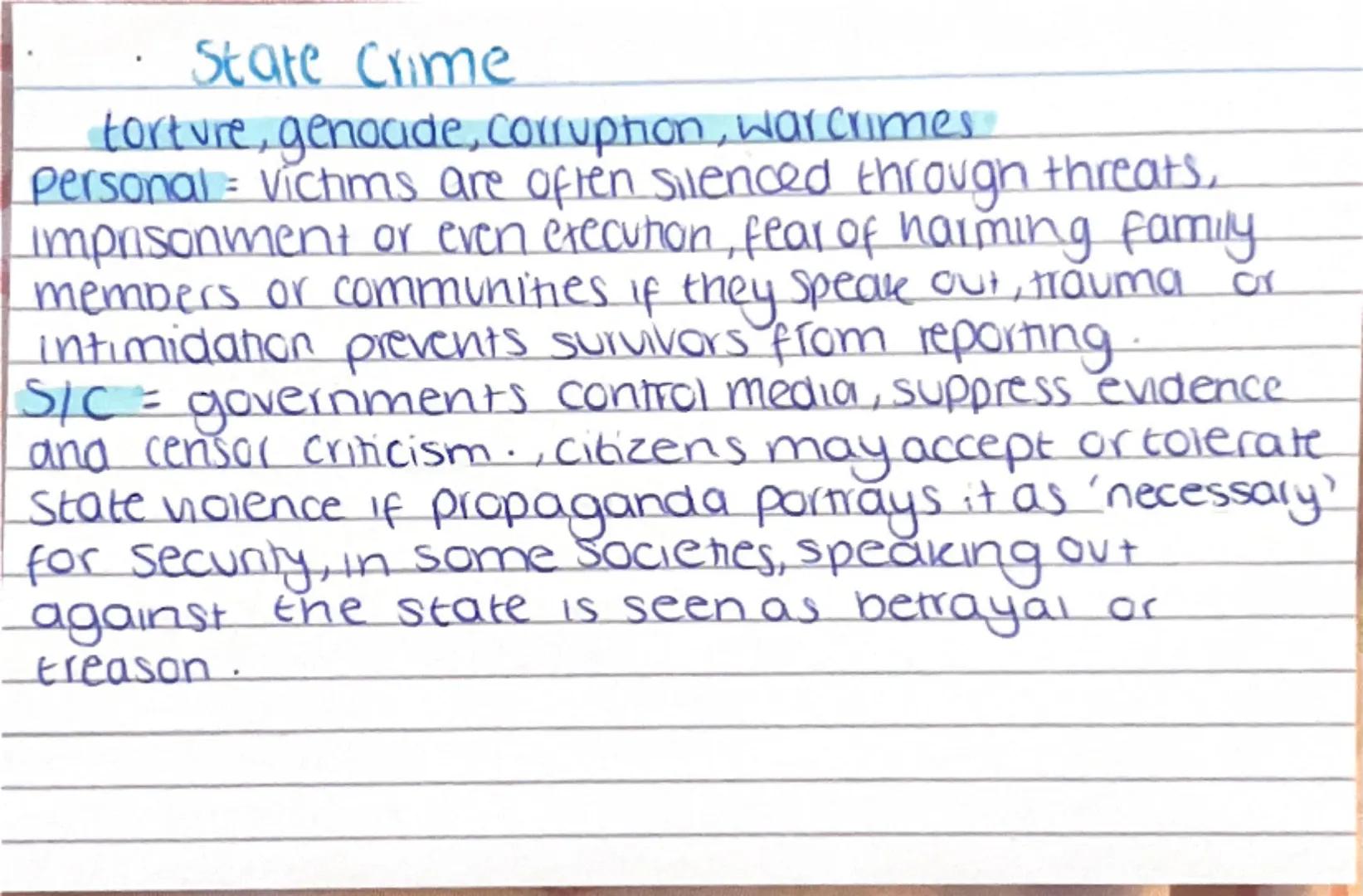 # AC 1.2

Explain the reasons that
certain crimes are unreported

CRIMINOLOGY # White collar crime
fraud, embezzlement, corporate scams.
Per
