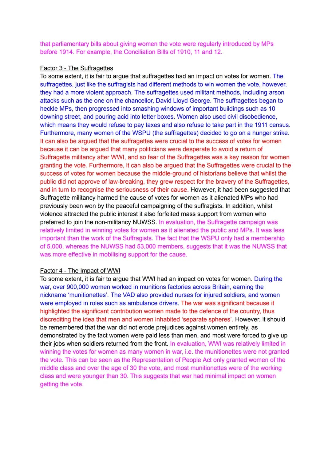 Higher History - Votes for Women
Introduction
Before 1914, a perception existed that men and women inhabited 'separate spheres'. The
consequ