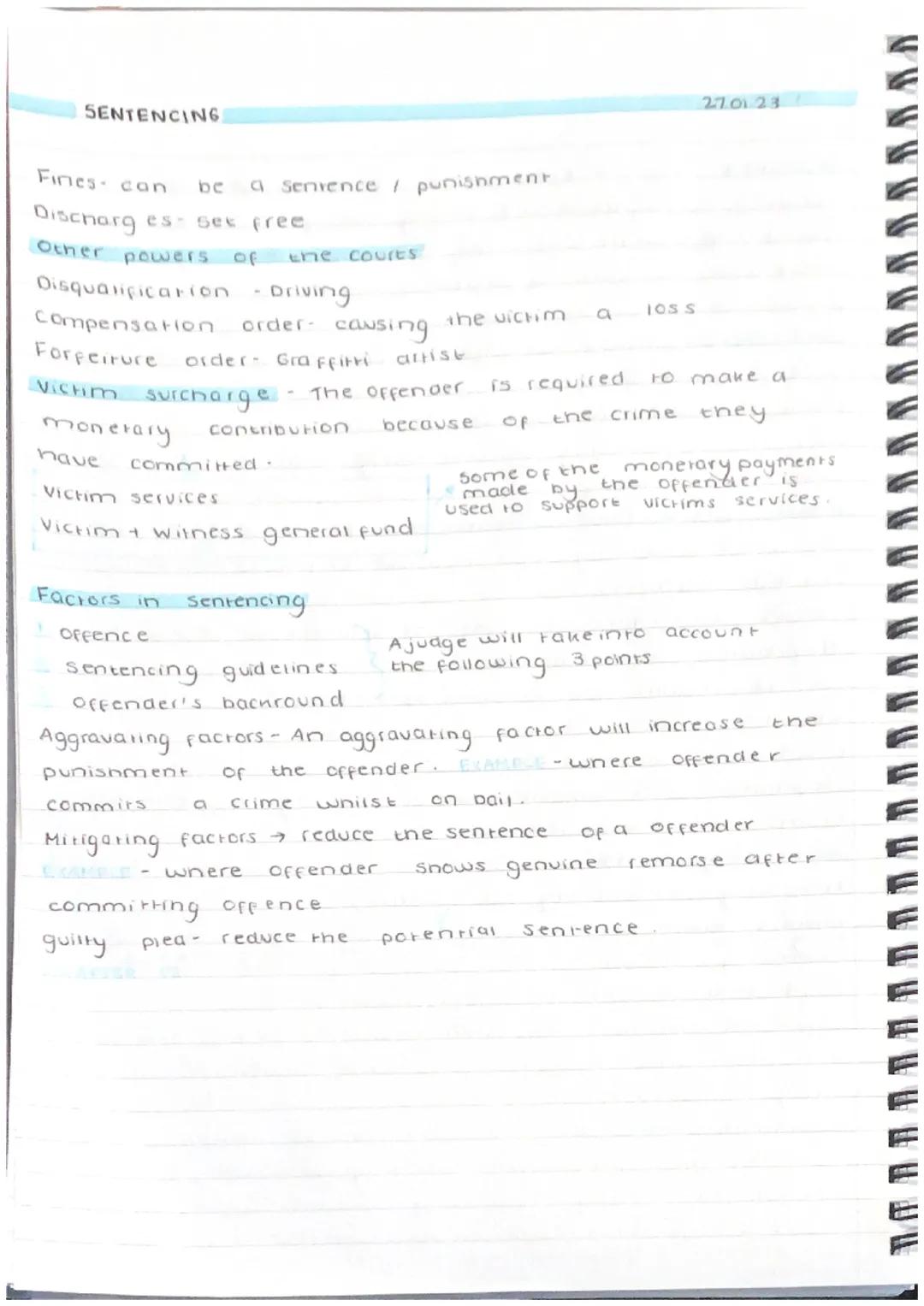 SENTENCING

Aims of sentencing
Sechon 142
Punishment
Reduction of crime
Repoim Irenabilitation
Protection of the pudic
270123
Cominal
Justic