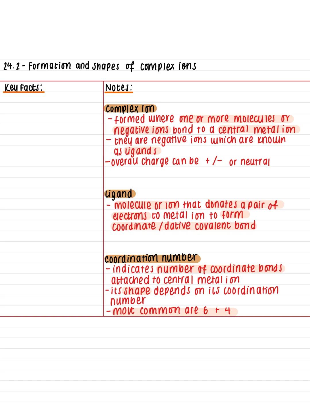 Chapter 24.2 - The Formation of Shapes of Complex Ions