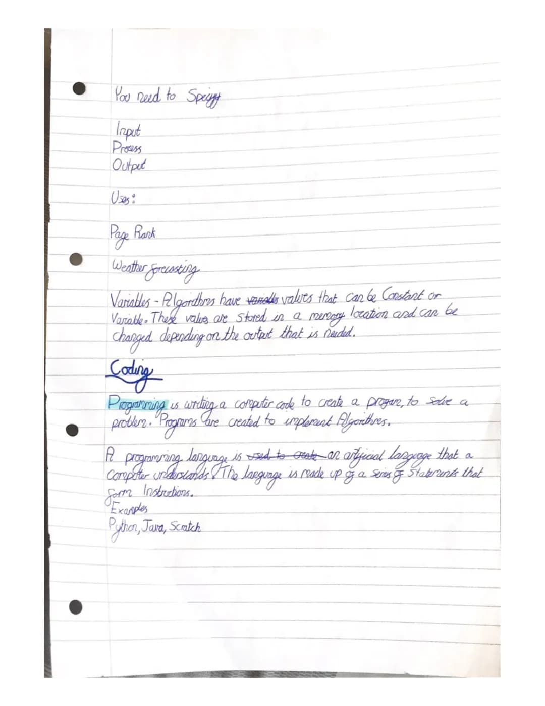 )
Computer Science Revision
Computational thinking allows us to take a complex probler,
understand what the problem is and develop possible 