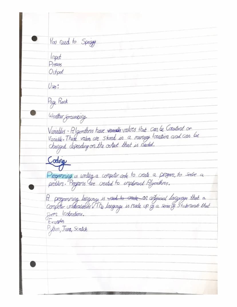 )
Computer Science Revision
Computational thinking allows us to take a complex probler,
understand what the problem is and develop possible 