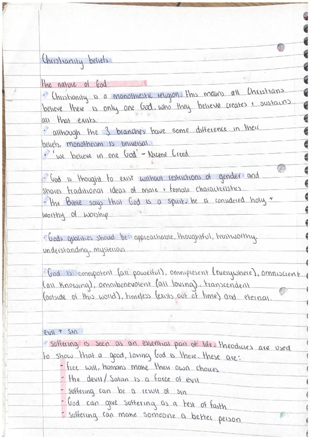 Christianity beliefs
the nature of God
Christianity is a monothiestic religion. this means all Christians
believe there is only one God, who