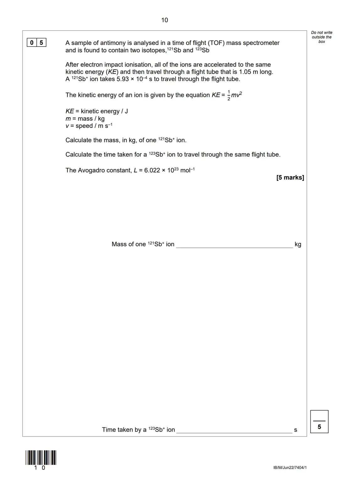 AQA
Please write clearly in block capitals.
Centre number
Surname
Forename(s)
Candidate signature
AS
I declare this is my own work.
CHEMISTR