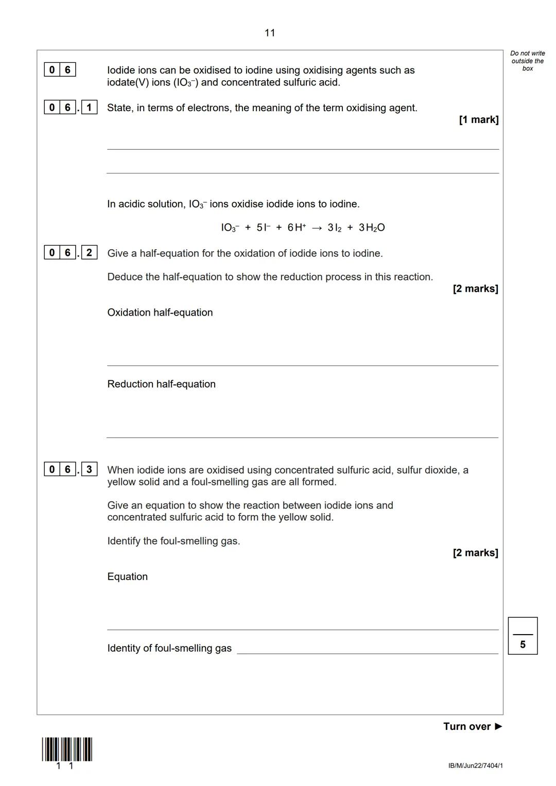 AQA
Please write clearly in block capitals.
Centre number
Surname
Forename(s)
Candidate signature
AS
I declare this is my own work.
CHEMISTR