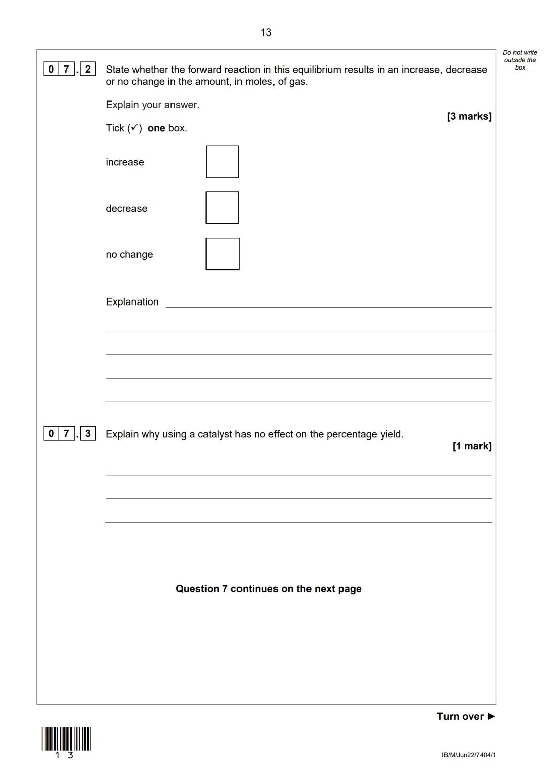 AQA
Please write clearly in block capitals.
Centre number
Surname
Forename(s)
Candidate signature
AS
I declare this is my own work.
CHEMISTR