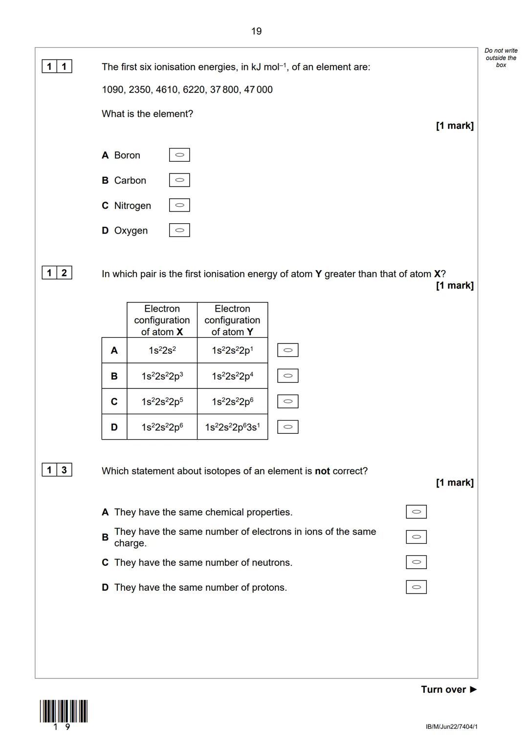 AQA
Please write clearly in block capitals.
Centre number
Surname
Forename(s)
Candidate signature
AS
I declare this is my own work.
CHEMISTR