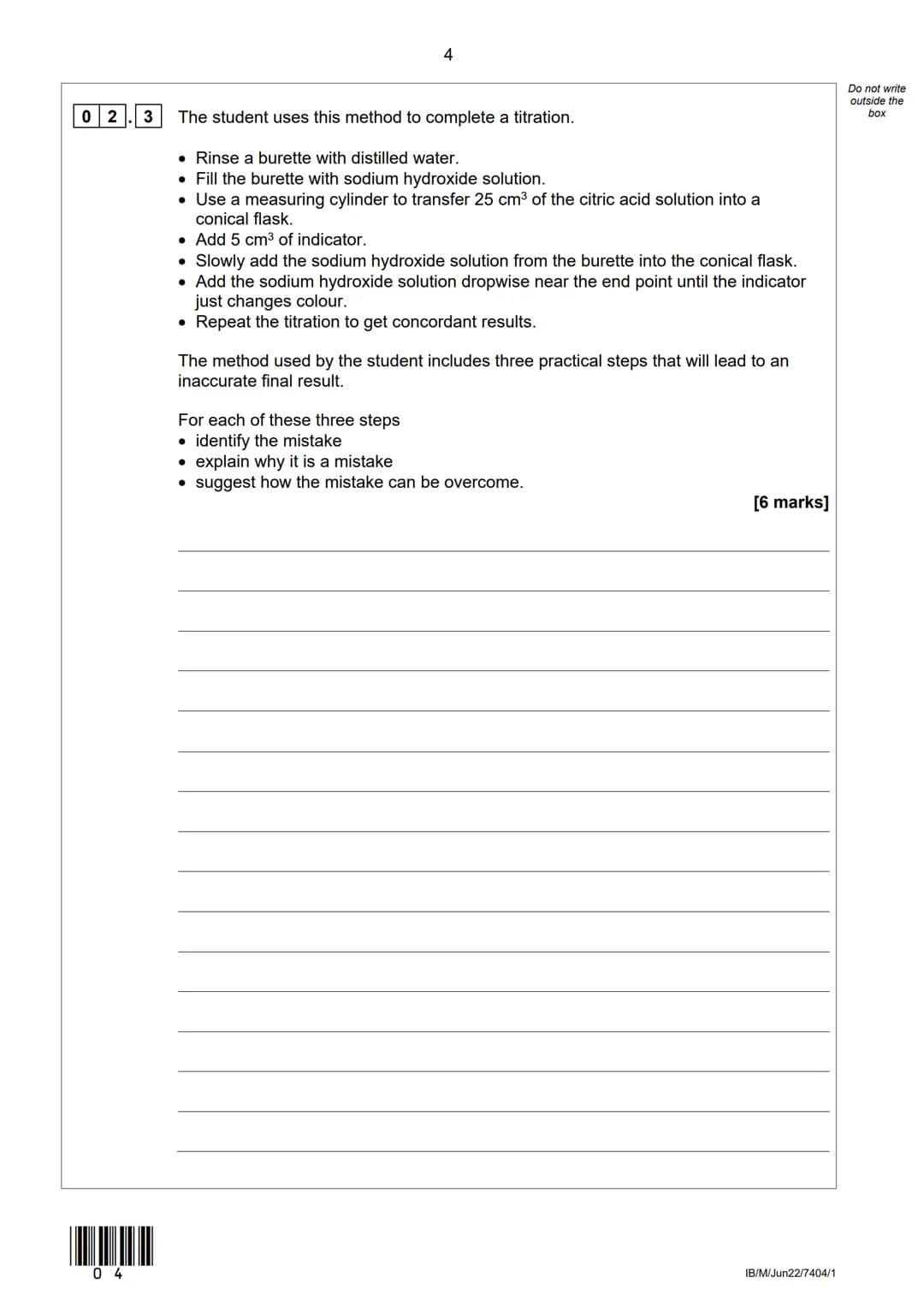 AQA
Please write clearly in block capitals.
Centre number
Surname
Forename(s)
Candidate signature
AS
I declare this is my own work.
CHEMISTR