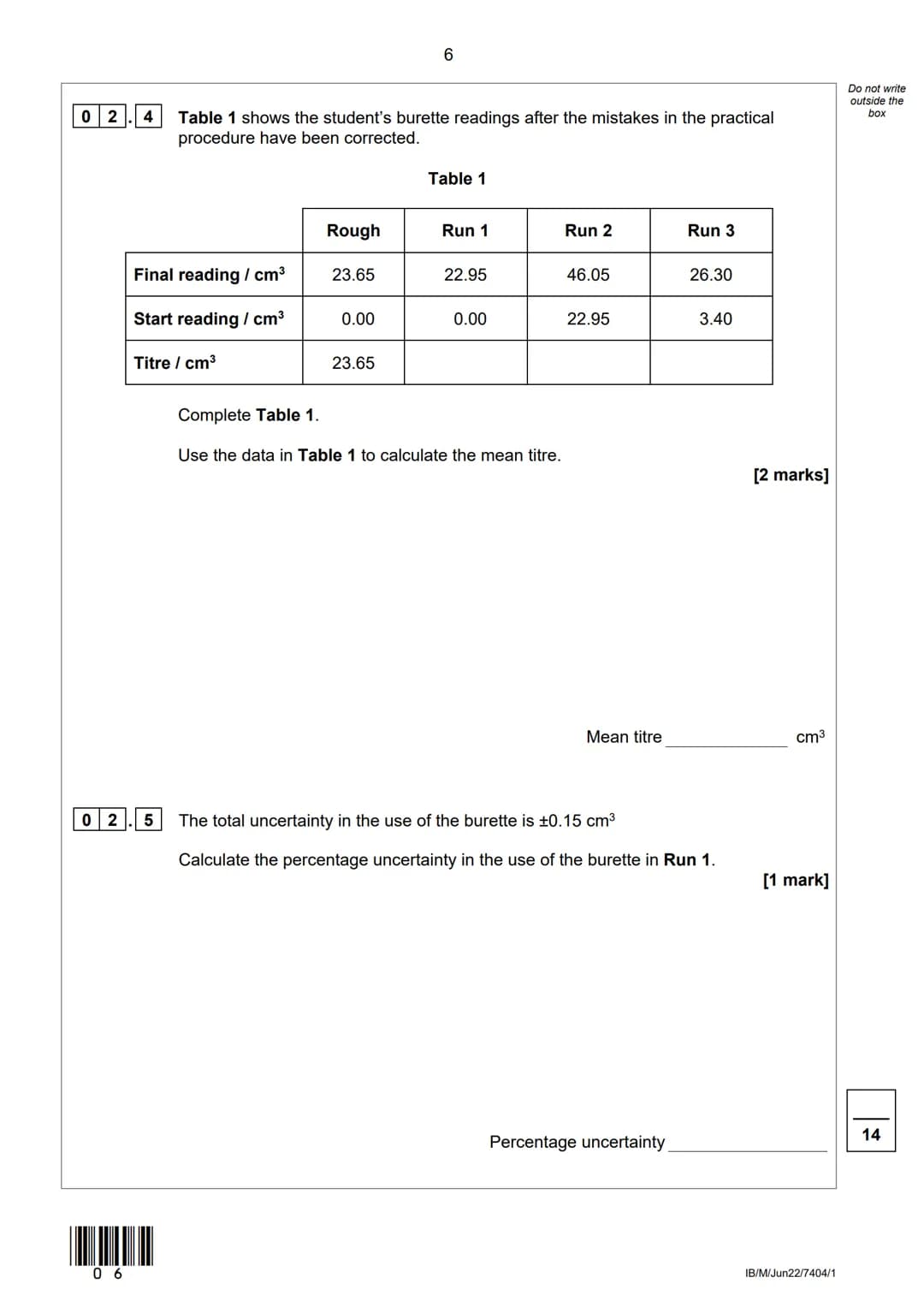 AQA
Please write clearly in block capitals.
Centre number
Surname
Forename(s)
Candidate signature
AS
I declare this is my own work.
CHEMISTR