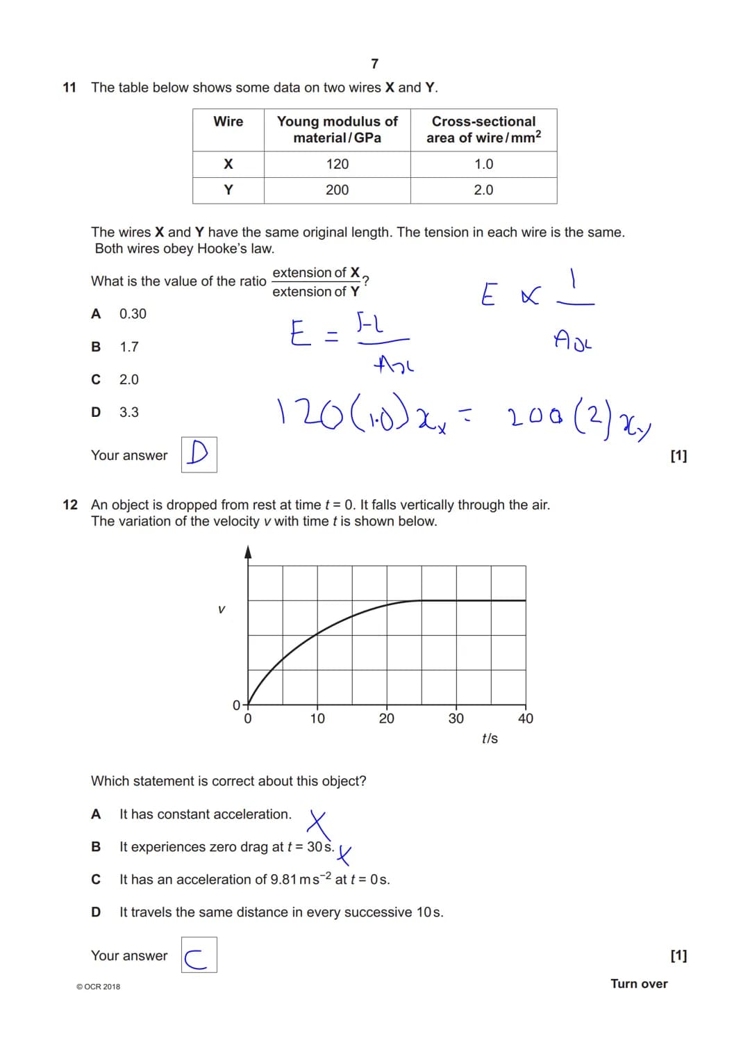 6904971953
OCR
Oxford Cambridge and RSA
A Level Physics A
H556/01 Modelling physics
Monday 4 June 2018 - Afternoon
Time allowed: 2 hours 15 
