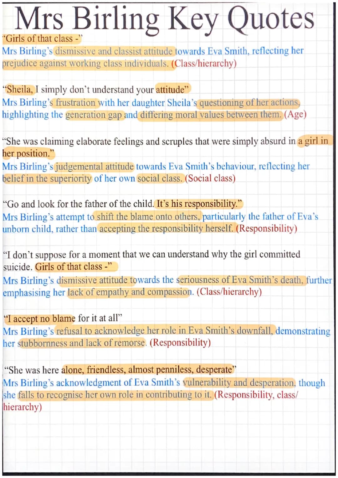 Arthur
Birling
Eva Smith/Daisy Renton
Inspector Goole
An Inspector
Calls
Sheila Birling
Sybil Birling
Eric Birling
Gerald Croft ●
●
.
●
●
●
