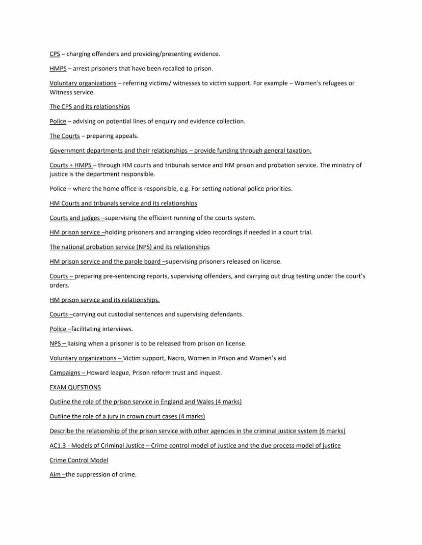 Criminology Unit 4 Notes.
AC1.1 Law making.
The law in England and Wales is made within the government through parliament and the judiciary.