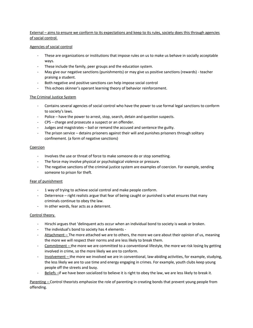 Criminology Unit 4 Notes.
AC1.1 Law making.
The law in England and Wales is made within the government through parliament and the judiciary.