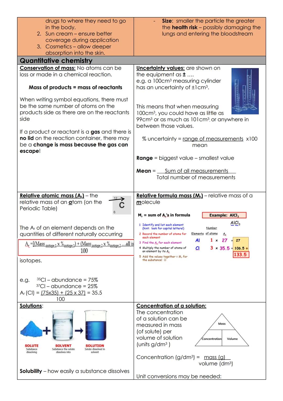 Atomic structure and periodic table
Elements contain only one type of atom
Compounds are substances made from two or more different elements