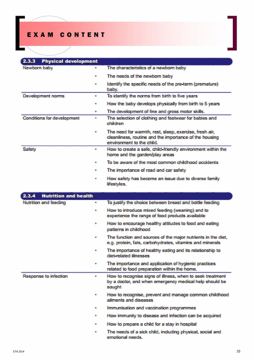 1
So, your coursework is worth 60% which leaves the remaining 40% for the
written exam paper.
OCR GCSE
CHILD DEVELOPMENT
REVISION GUIDE
Ever