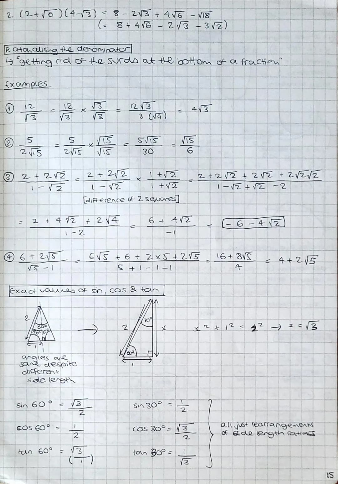 1
Surds
What is a surd?
A Surd is a roots that you can't write as an integer fracta
(irrational).
reg. √2 = 1.414235...
Multiplying and divi