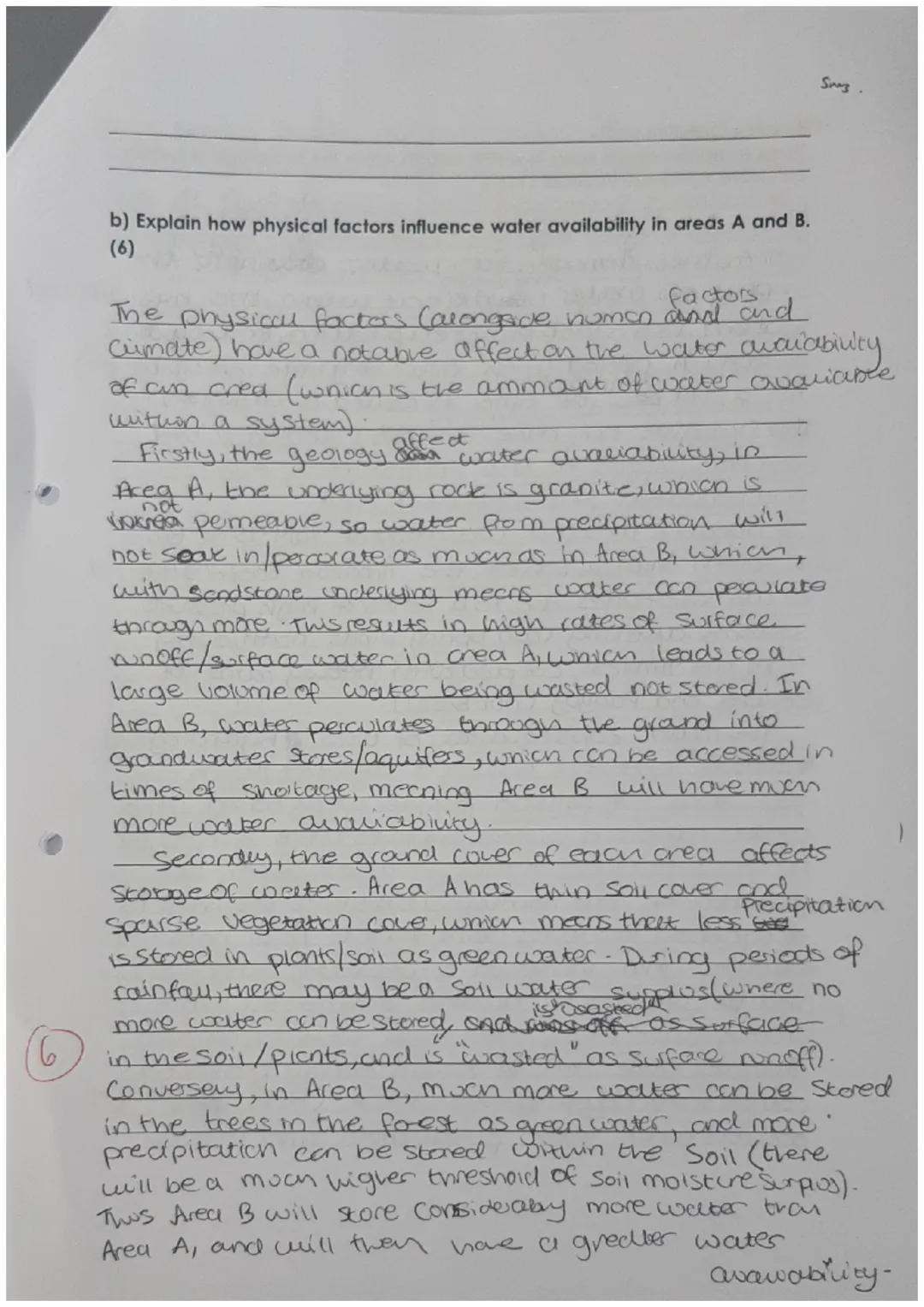 Practice Question C
Study figure 2.
Figure 2 The Water Cycle
Precipitation
Evaporation
Precipitation
Vapour transport
Glaciers Evapotranspir