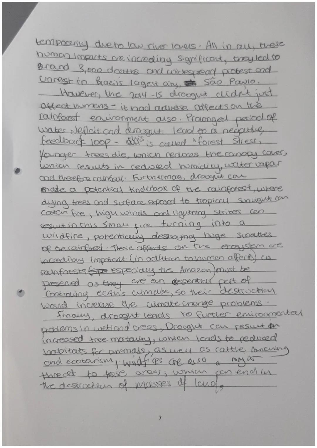 Practice Question C
Study figure 2.
Figure 2 The Water Cycle
Precipitation
Evaporation
Precipitation
Vapour transport
Glaciers Evapotranspir