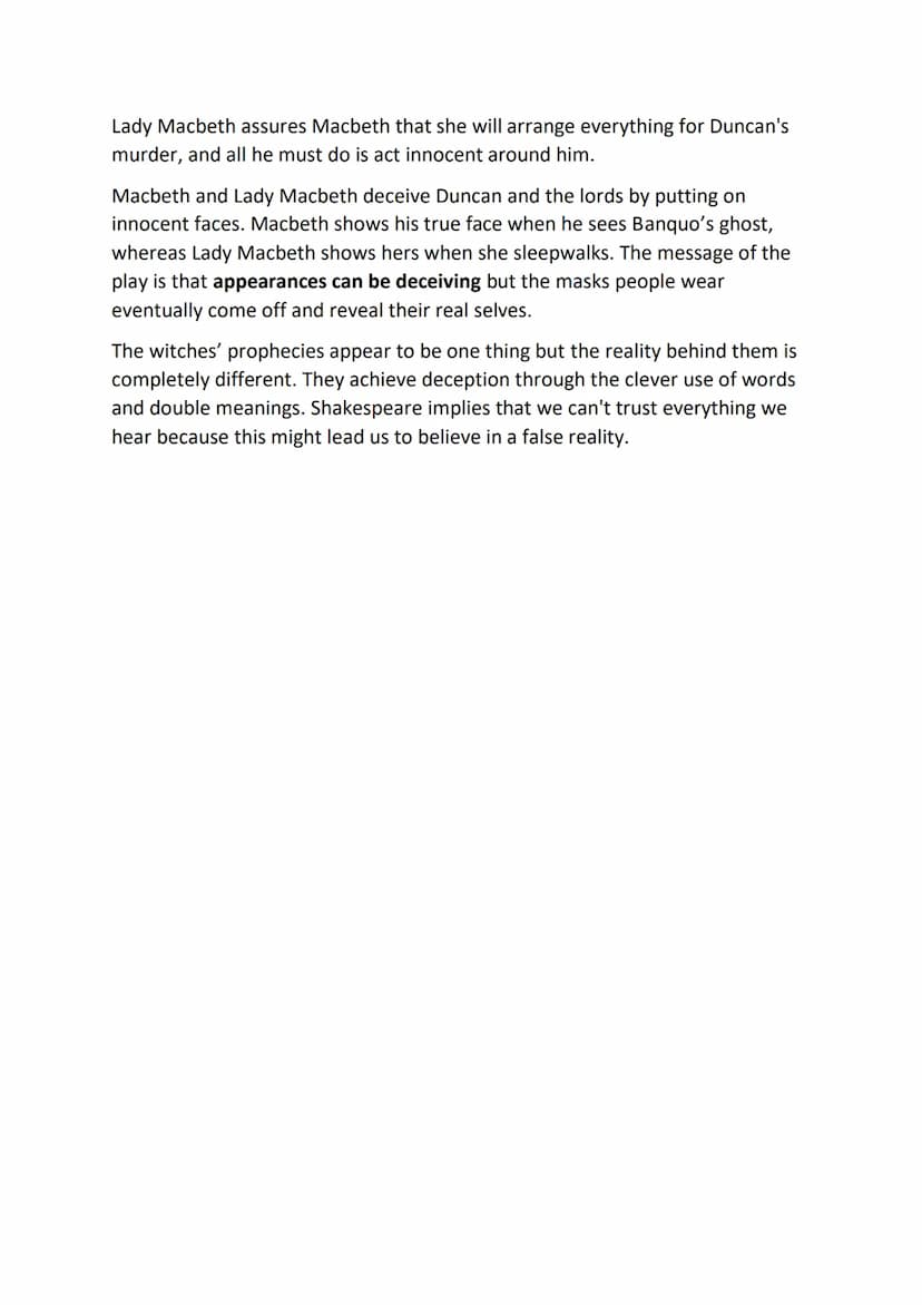 
<h2 id="ambition">Ambition</h2>
<p>Ambition is the driving force of the play. After Macbeth kills Duncan, he struggles with his conscience,