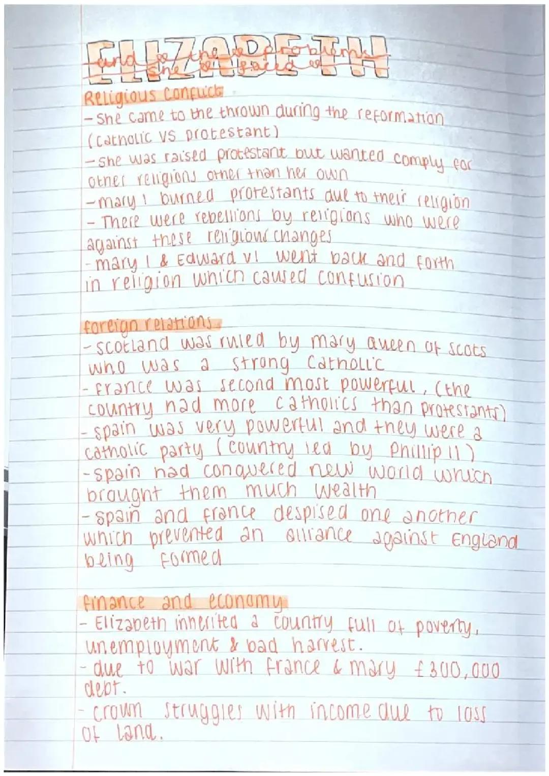 History ~ Elizabeth 