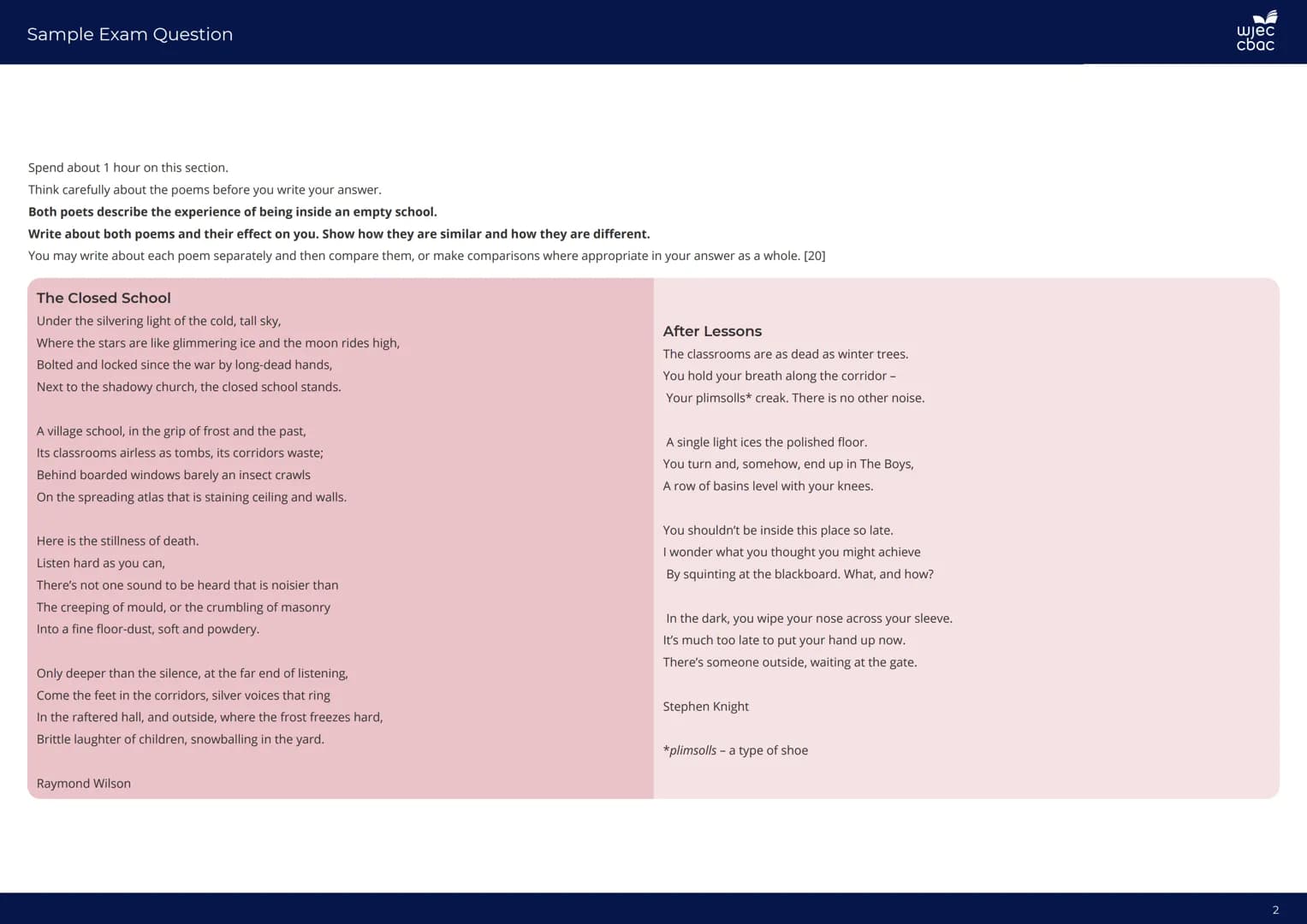 Unseen Poetry Comparison
How do I read unseen poems?
Read and annotate. Read the poems slowly and carefully two or
three times before you st