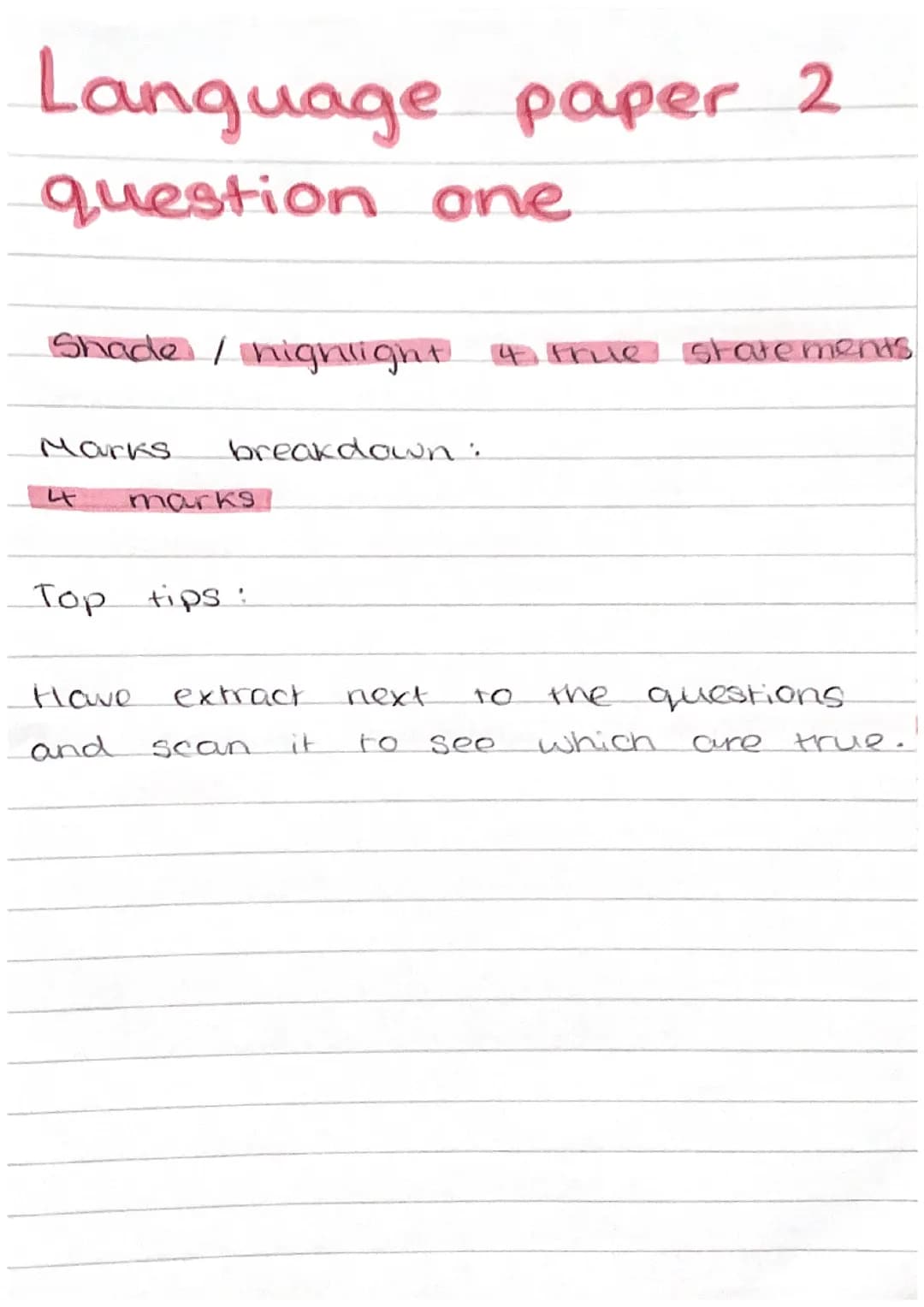 English language paper 2 revision