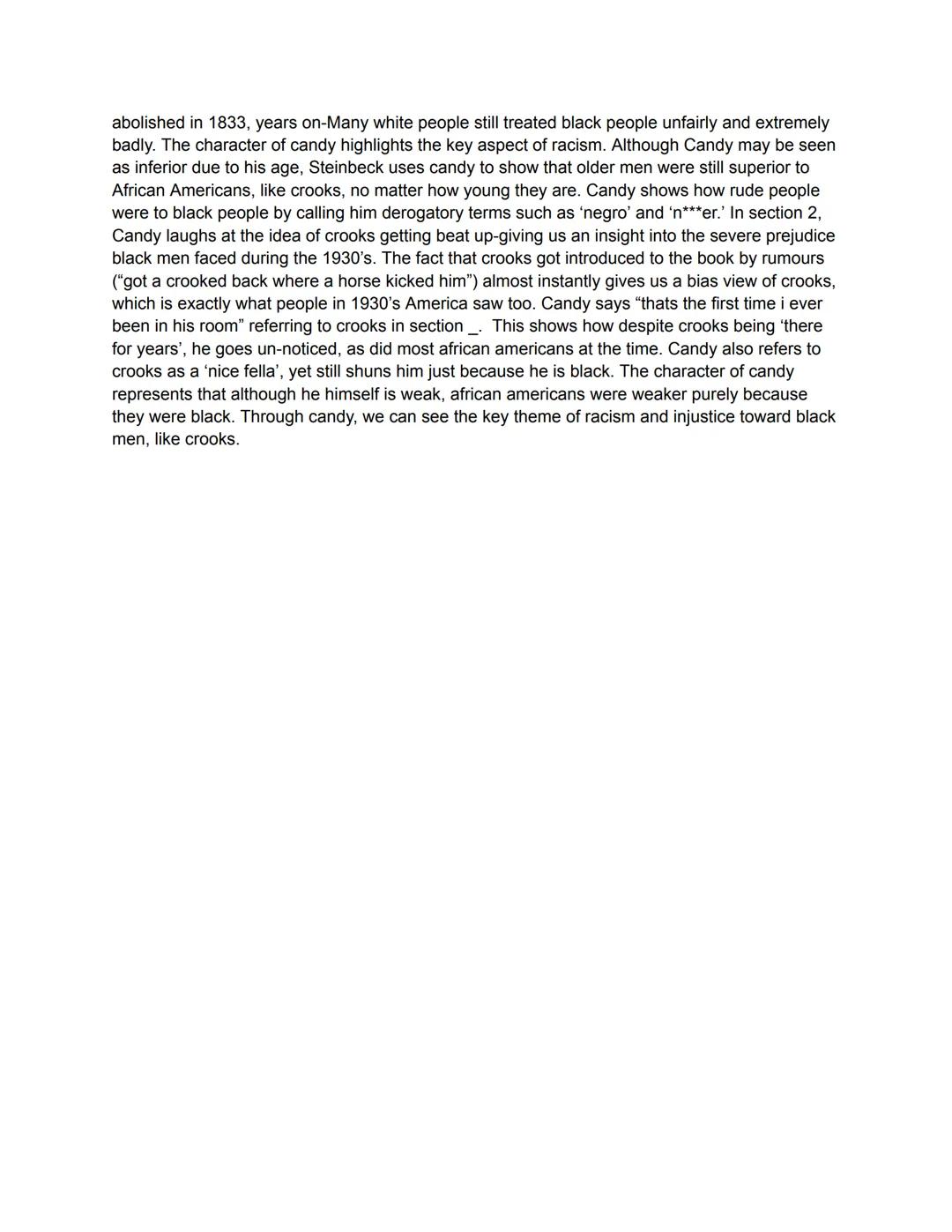How does the character of Candy highlight some key aspects of 1930's America?
Through the character of Candy, Steineck reveals the unusualit