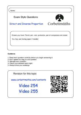 Know Direct and inverse proportion exam practice  thumbnail