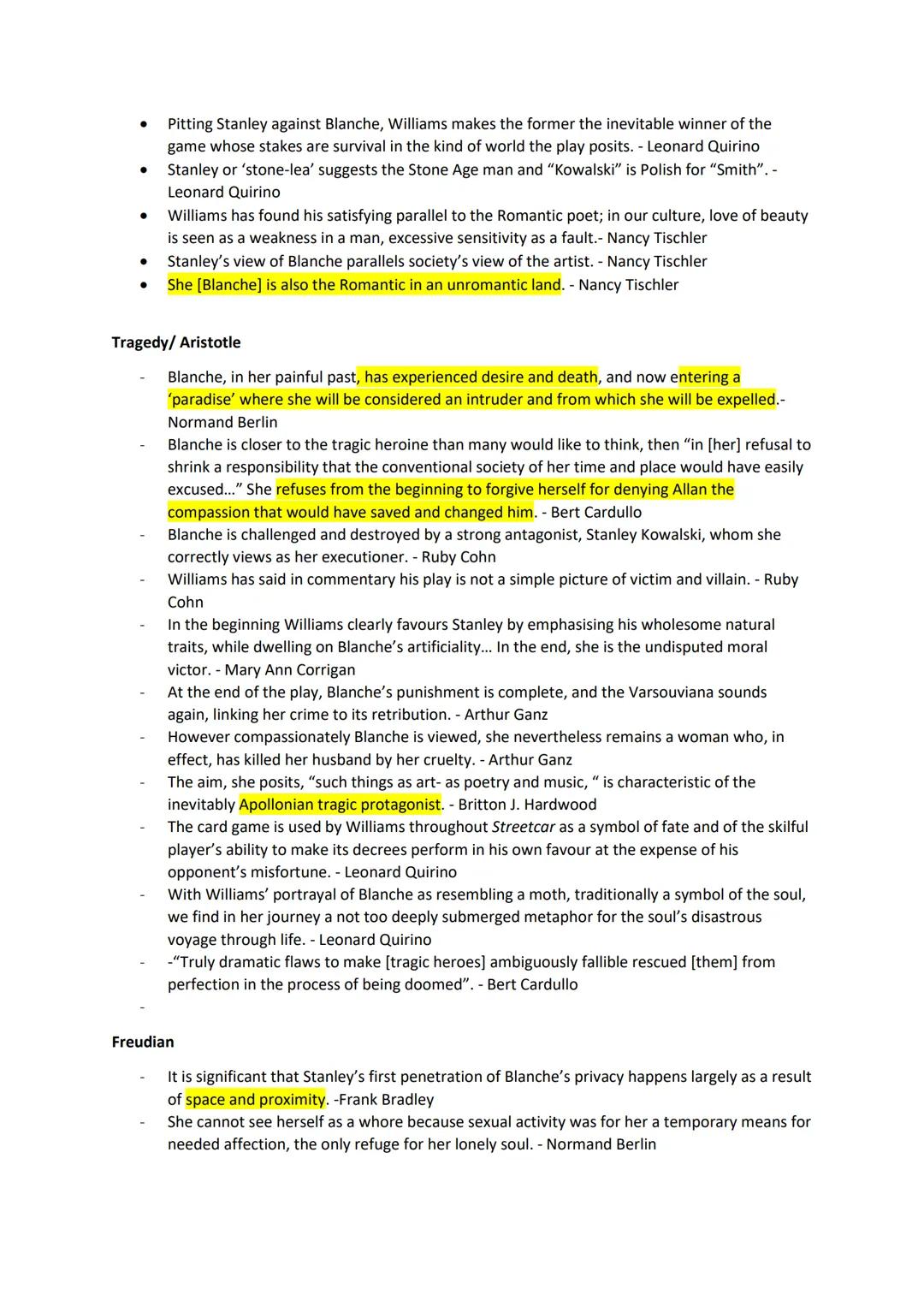 Gender
•
•
•
•
.
Desire means sexual desire... Blanche tells Mitch the opposite of death is desire. - Normand
Berlin
Sex is the play's great