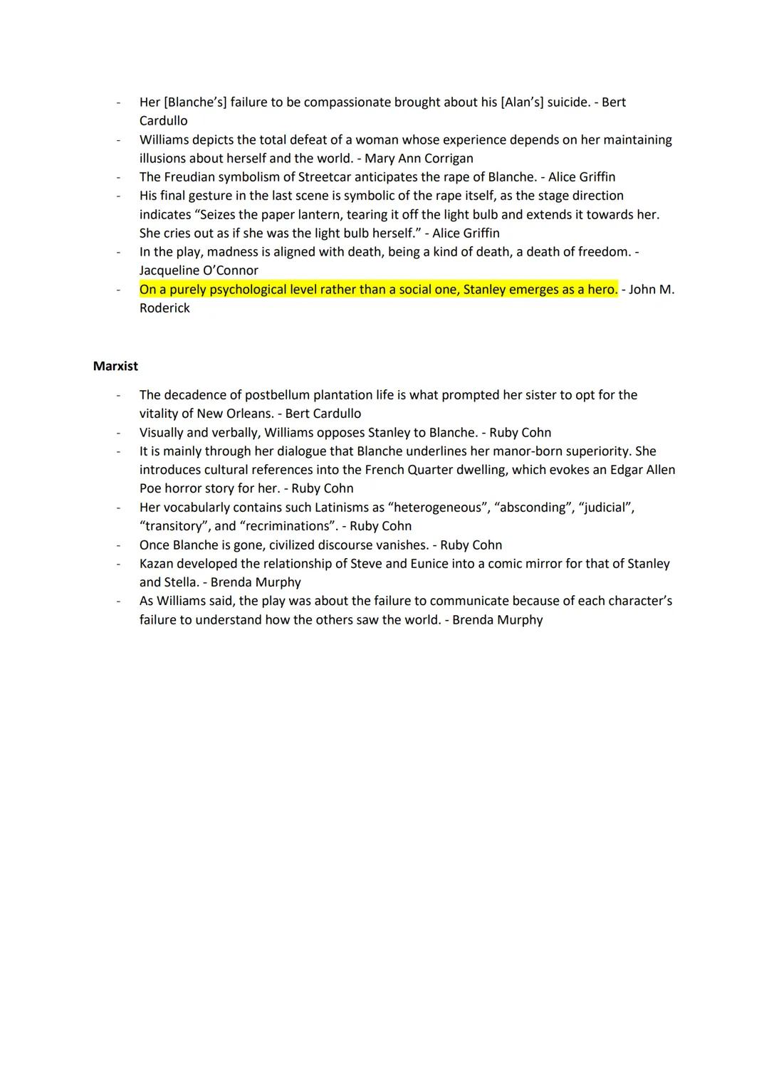 Gender
•
•
•
•
.
Desire means sexual desire... Blanche tells Mitch the opposite of death is desire. - Normand
Berlin
Sex is the play's great