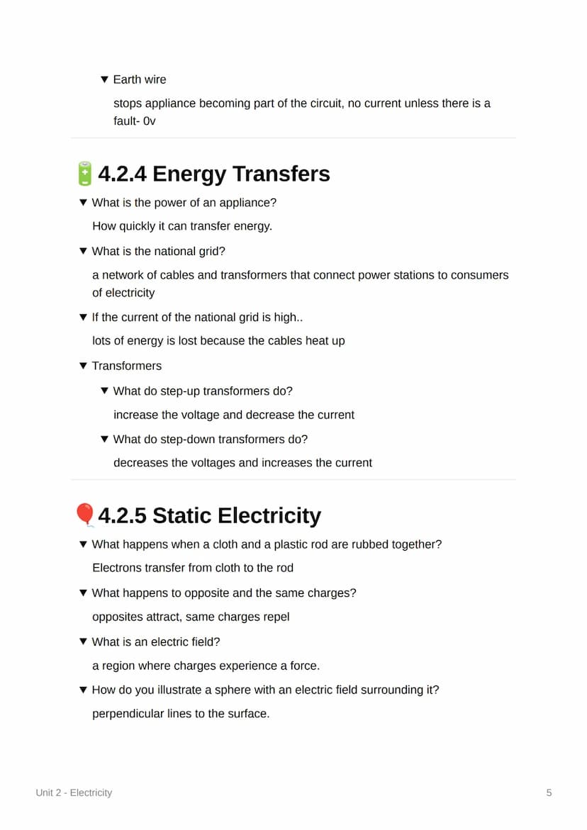 8
Unit 2 - Electricity
4.2.1 Current, Resistance and Potential
Difference
▼ Electrical Current
▼ What is electrical current?
the flow of ele