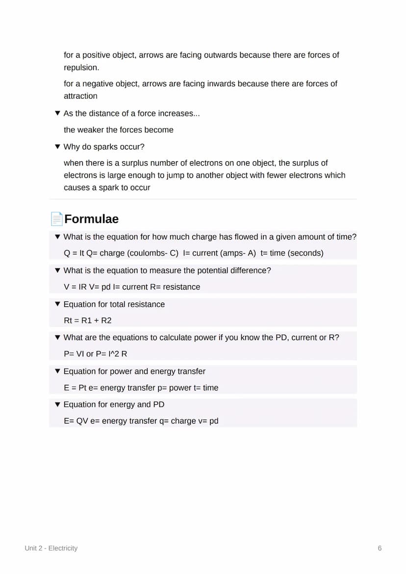 8
Unit 2 - Electricity
4.2.1 Current, Resistance and Potential
Difference
▼ Electrical Current
▼ What is electrical current?
the flow of ele