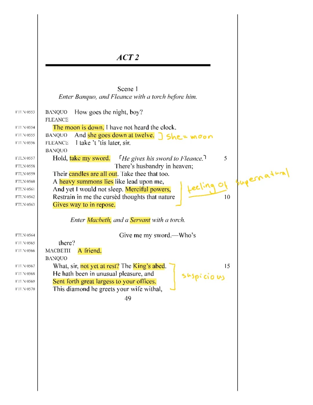 Macbeth act 2 scene 1 annotation