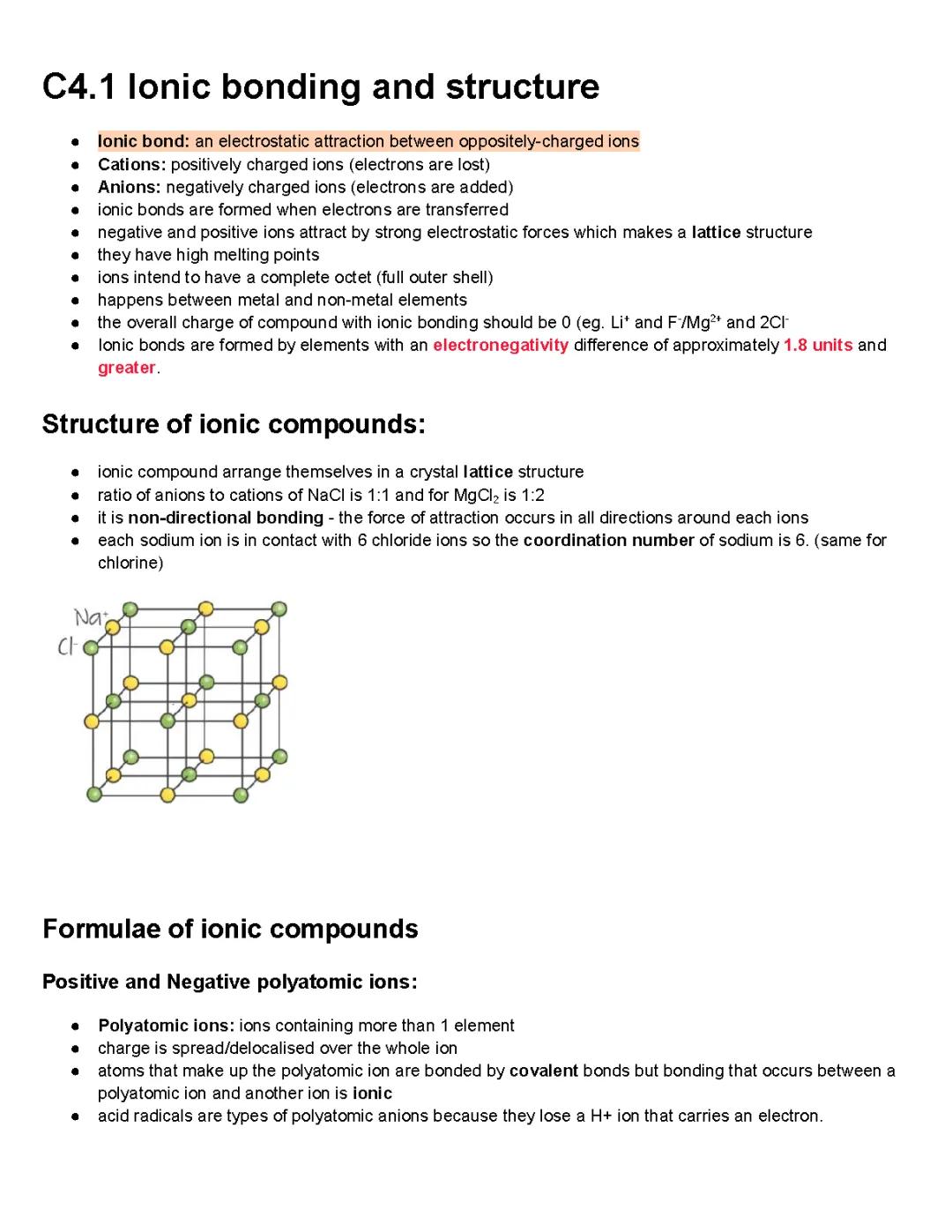 Chapter 4 & 14 IB Chemistry HL
