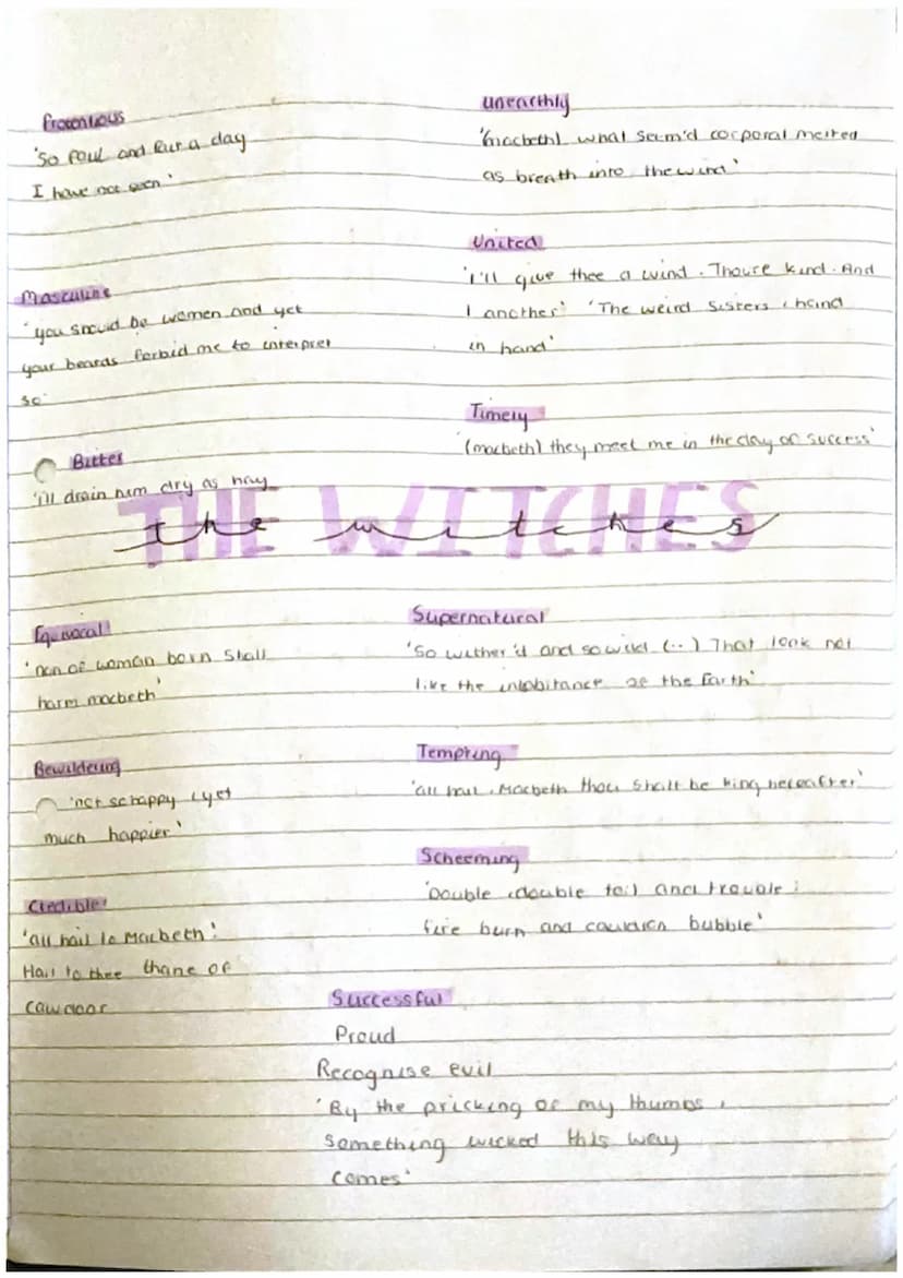 Lady Macbeth
(Macbeth's wife and
co-conspier 1
encourages murder
of duncan
Banque
arranges the murder of
Iwarrior macbeths friend
The witche