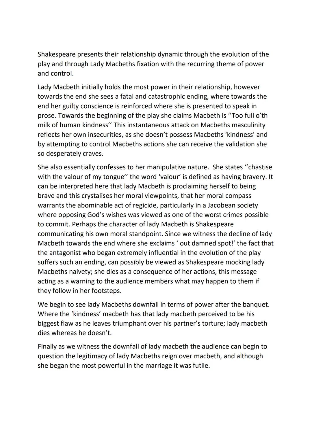 Macbeth & Lady Macbeth Essay