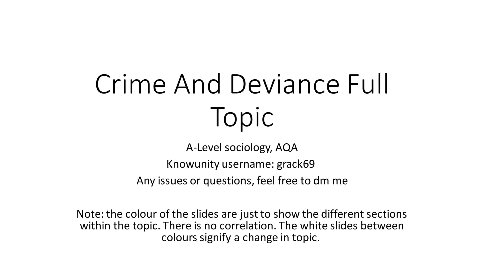 Crime And Deviance Full
Topic
A-Level sociology, AQA
Knowunity username: grack69
Any issues or questions, feel free to dm me
Note: the colou