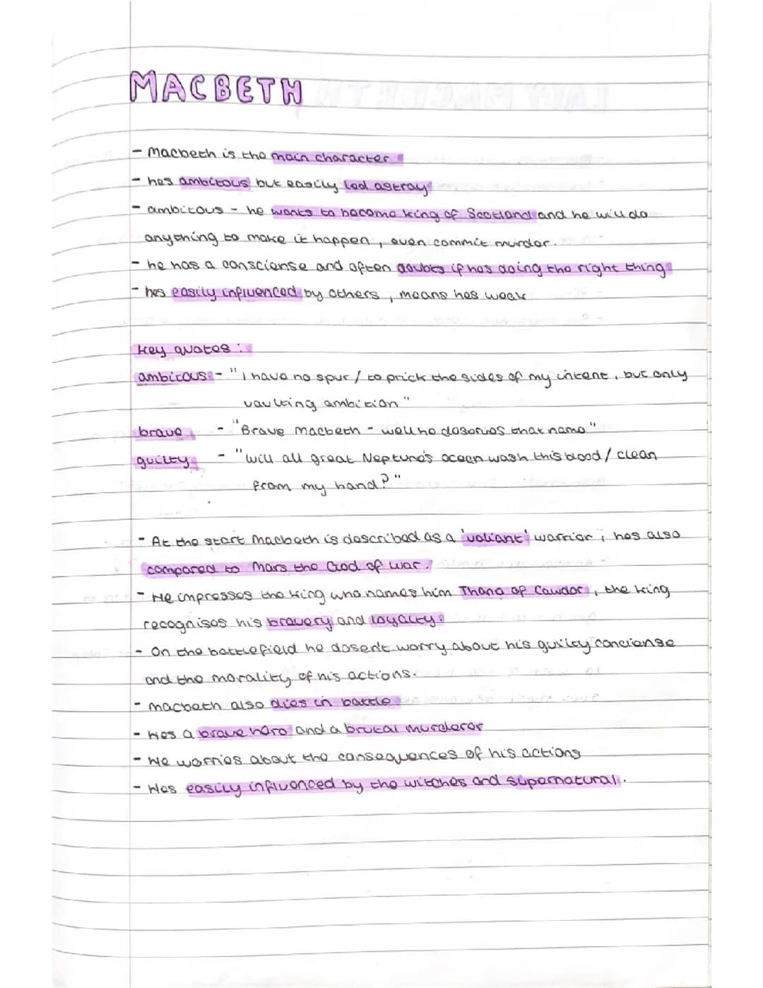 Macbeth Character Profiles
