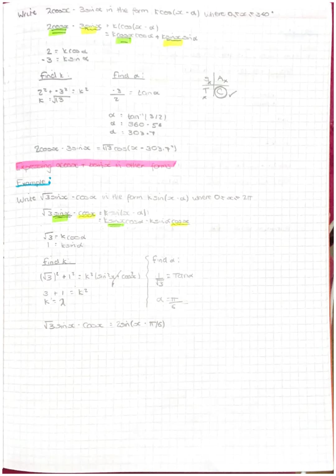 The wave function
When we and together the sve and casine functions we obtain a graph with
amplitude of 114 which is a cos graph moved 45° t