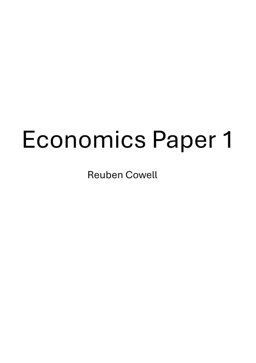 Economics Paper 1
Reuben Cowell 1.1.1 Economic Activity
Economics MOC
3.1.1.1 Economic activity
Content
•
Needs and wants
•
The central purp
