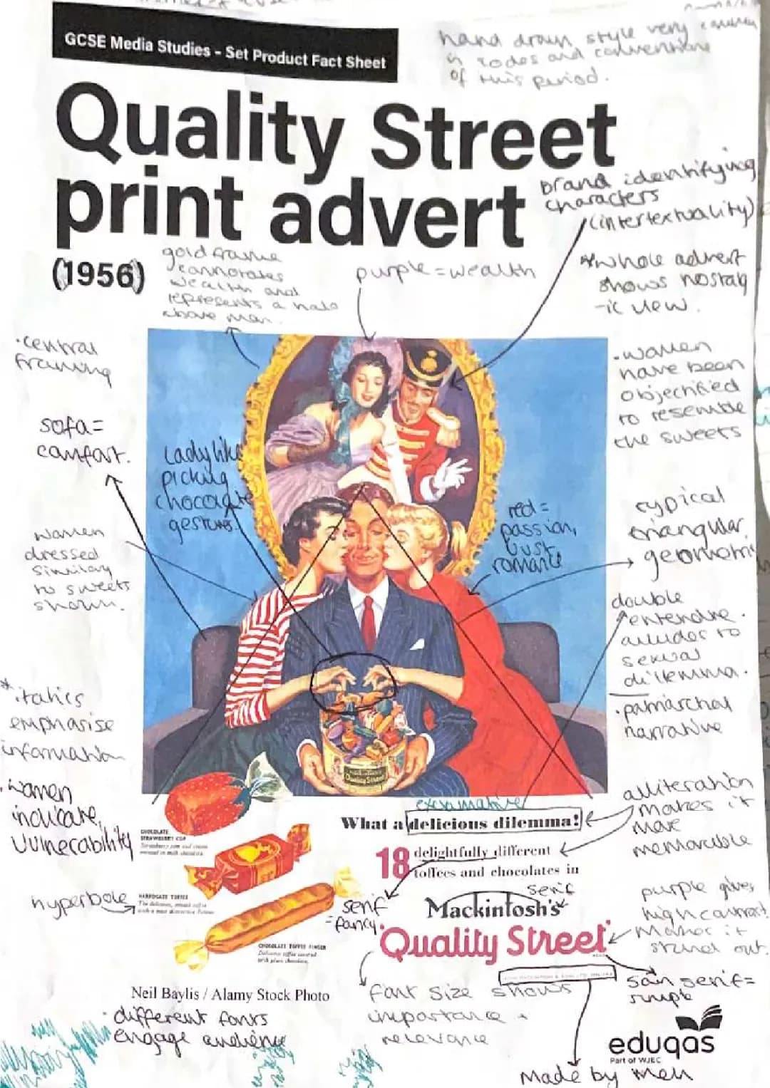 GCSE Media Studies: Quality Street Advert Analysis and Gender Representation