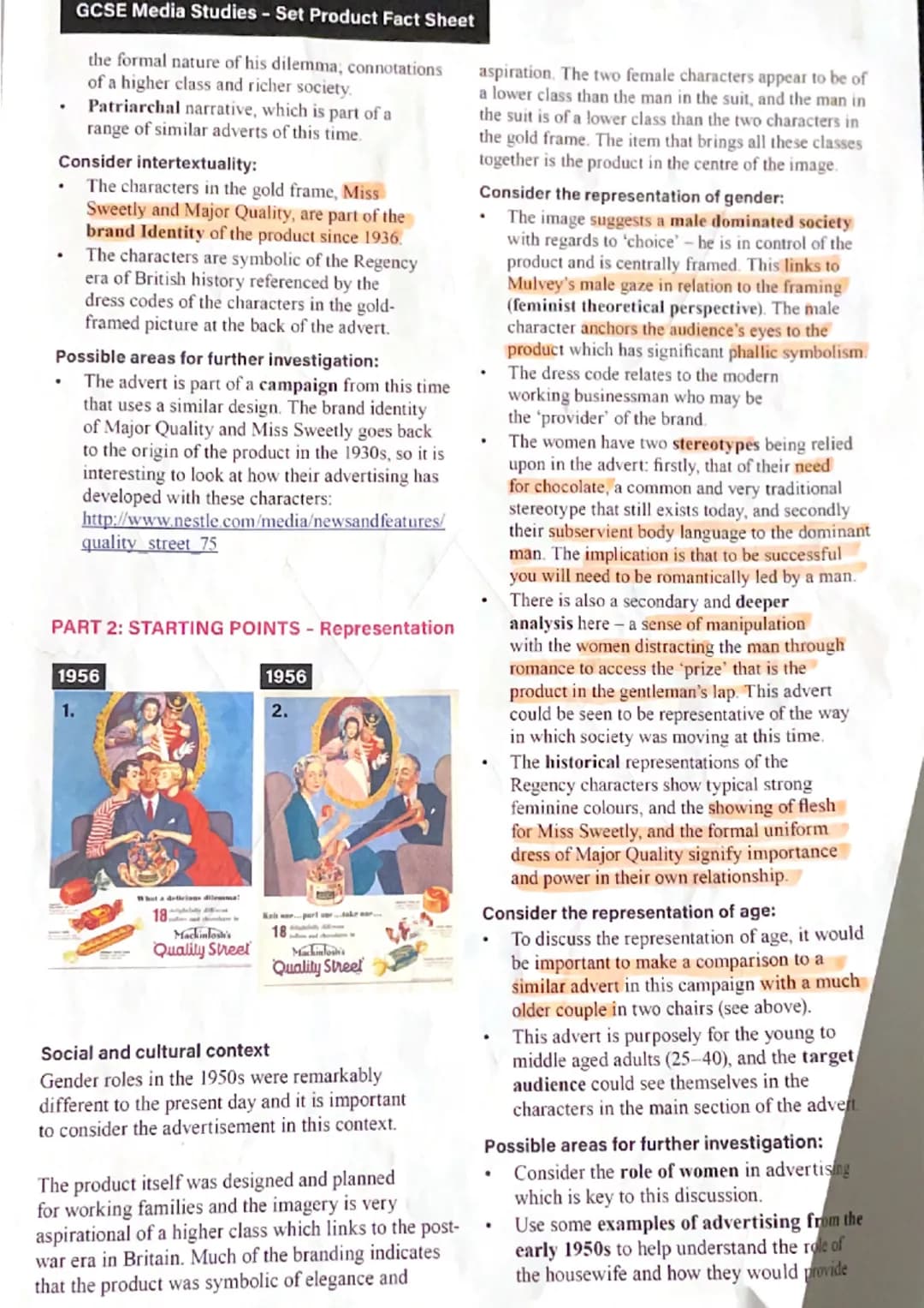 
<h2 id="qualitystreetadvertanalysisgcsemediastudies">Quality Street Advert Analysis GCSE Media Studies</h2>
<p>The Quality Street print adv